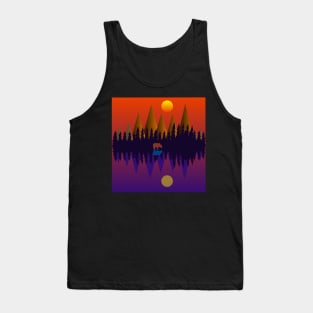 COLORFUL GEOMETRIC LANDSCAPE WITH WATER REFLECTION Tank Top